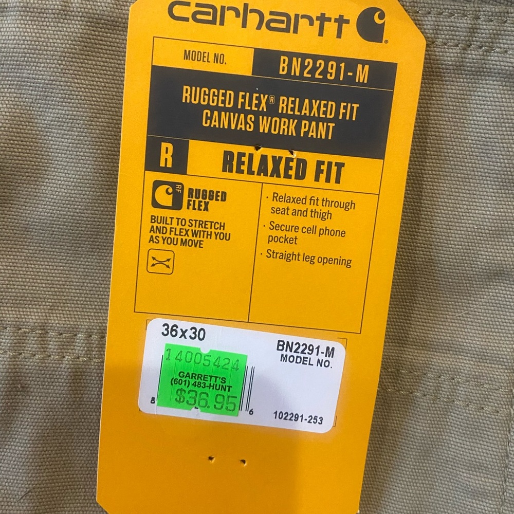 NWT Mens Carhartt relaxed fit khakis 36x30